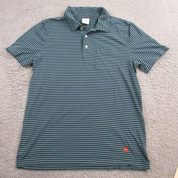 Brooks Brothers‎ Mens Polo Shirt size M Striped Short Sleeve Cotton Logo Golf - Picture 1 of 8
